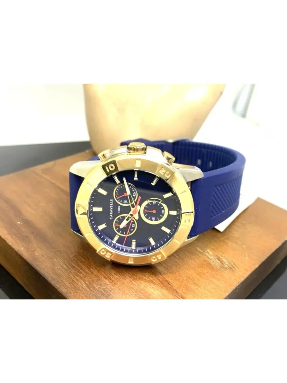 Caravelle Bulova Men's Watch 45B161 Aqualuxx Quartz Chronograph Blue Dial 44mm